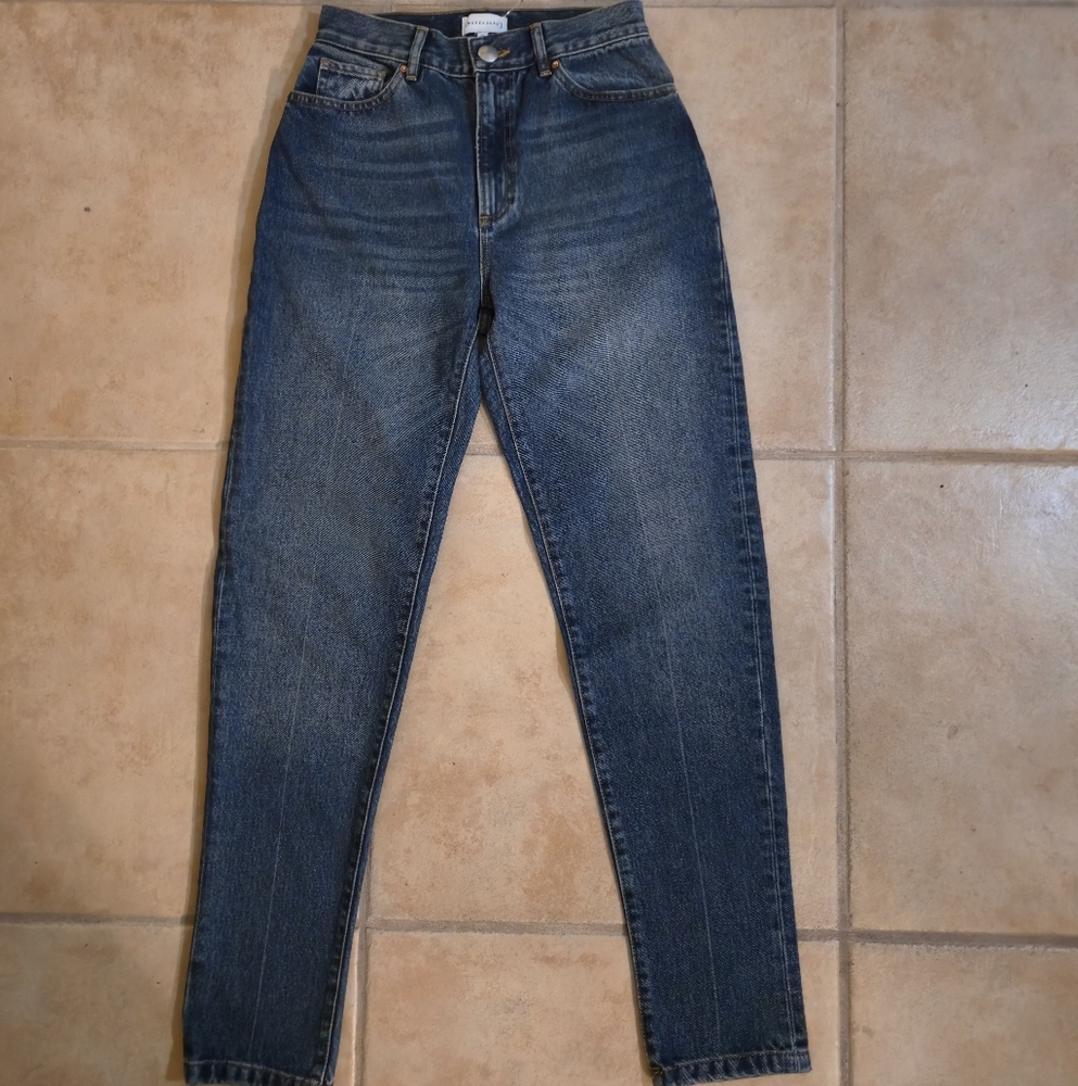 New Warehouse Vintage 90s Hi Rise 100% Cotton Women's Tapered Blue Jeans Size 26